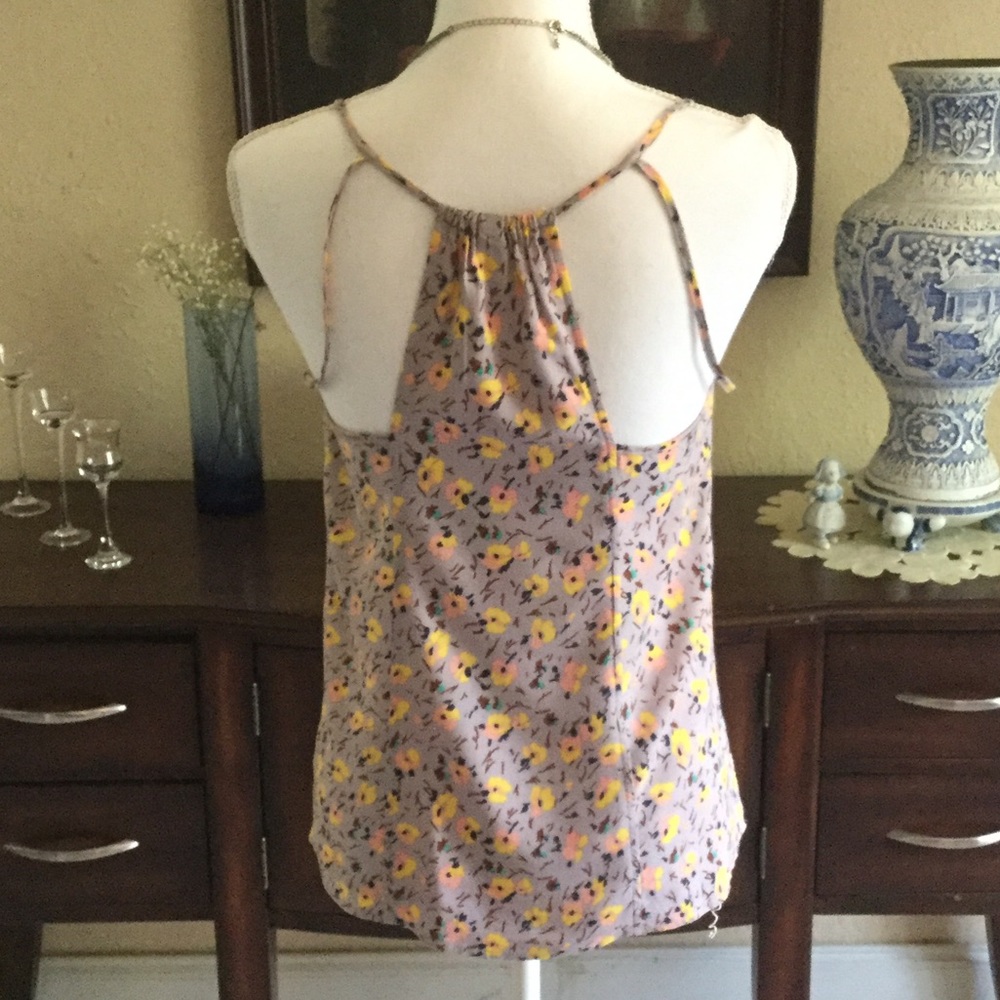 Cute Floral Grey Tank Top